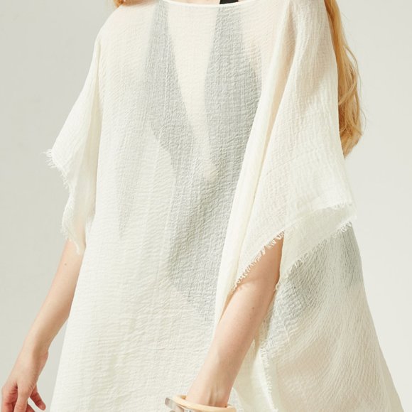 *Shabby Ecru *COVER UP* -STYLISH KIMONO- ~BEACH - Picture 3 of 3